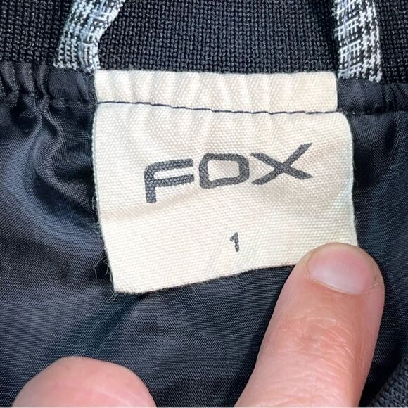Mens Fox Zip Up Plaid Black White Bomber Long Sleeve sz 1 unisex shacket - Picture 4 of 10